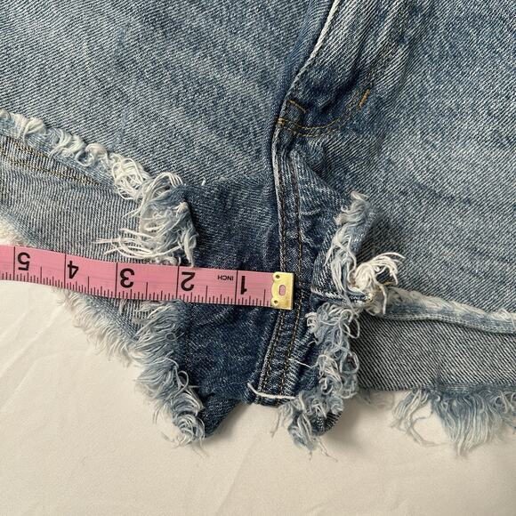 Pacsun Mushroom Embroidered Festival High Rise Distressed Shorts Goblincore - Picture 11 of 11